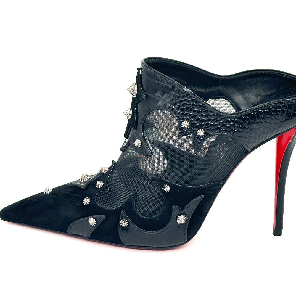 Christian Louboutin MULATIAG 100 Spiked Stud Mule Slide Heels Sandals Shoe - Picture 4 of 16